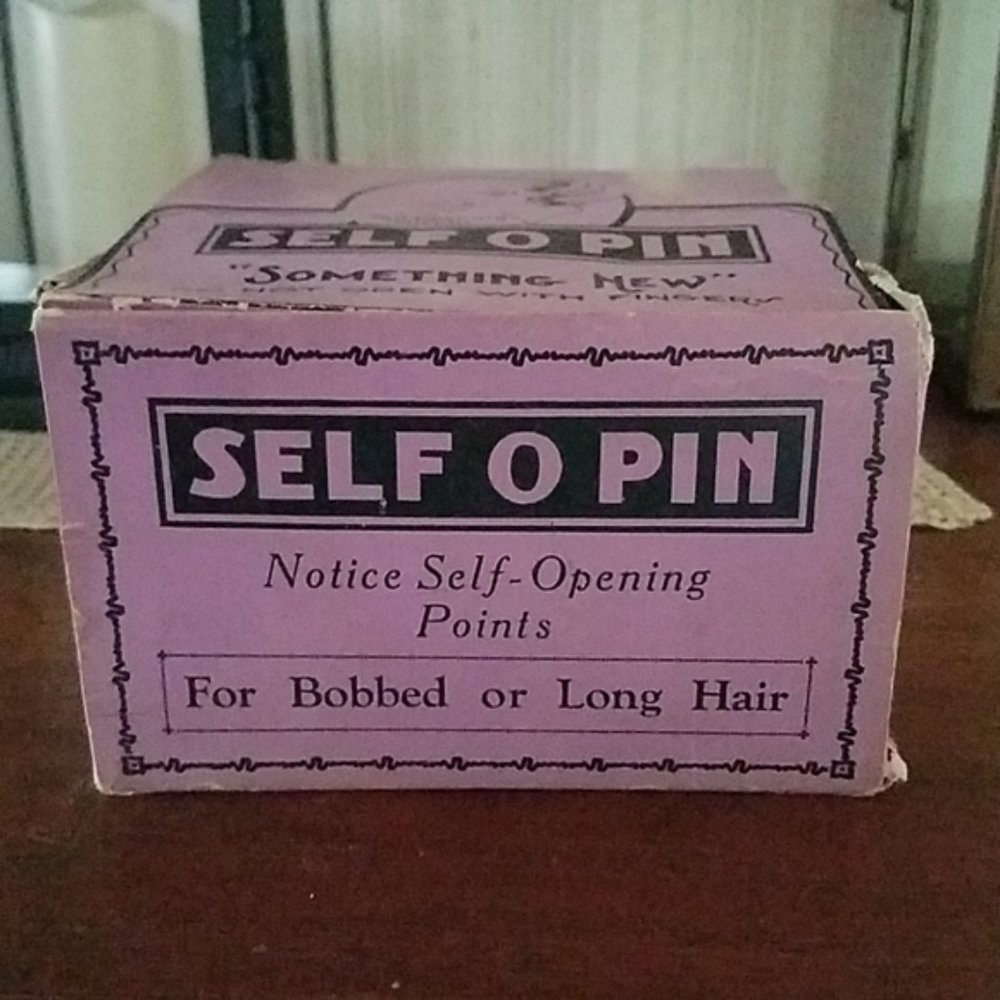 Antique ephemera hairpin display box made in Napa California 1920s Flappers